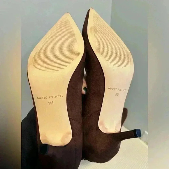 Marc Fisher Women's Manya Mid Calf Brown Faux Suede Boot Size 9 - Picture 4 of 7